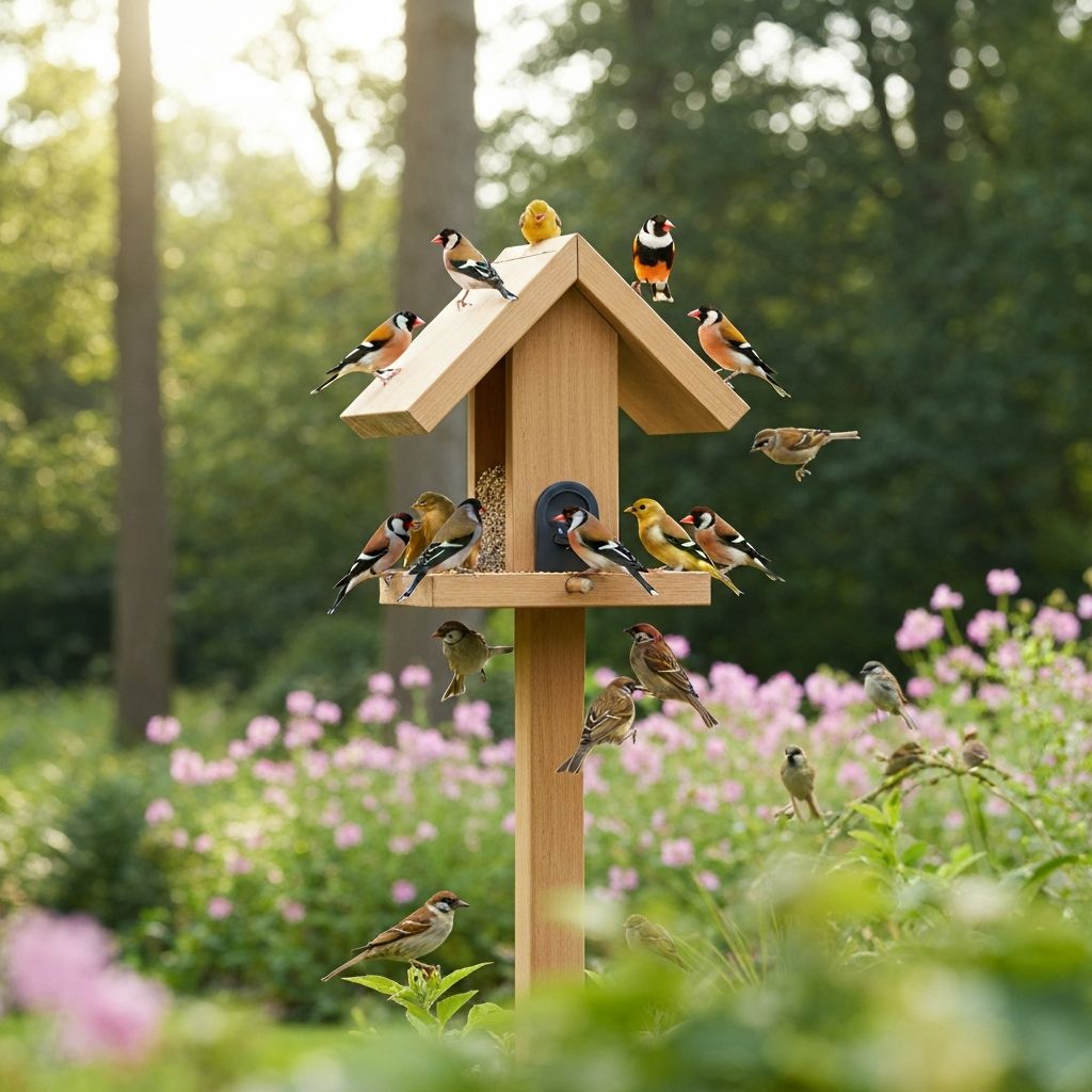 Birds at smart feeder